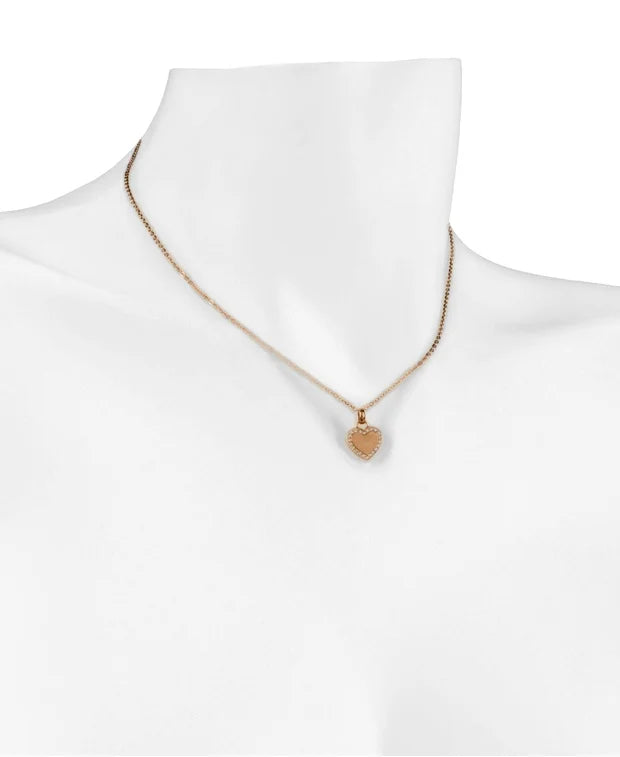 14K Rose Gold-Plated Sterling Silver Pavé Heart Necklace | Michael Kors